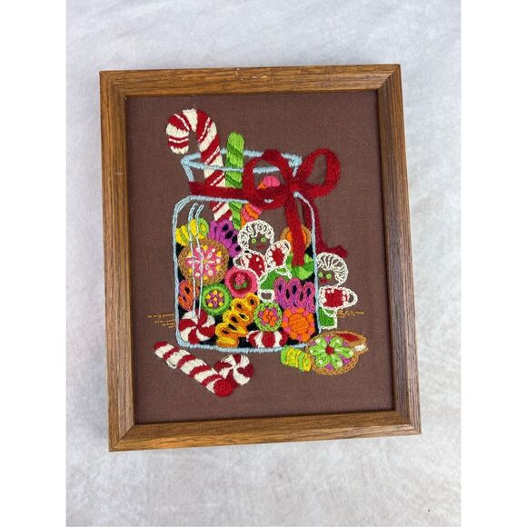 Vintage Christmas Crewel Sweet Treats Very Rare & HTF! - Picture 2 of 7